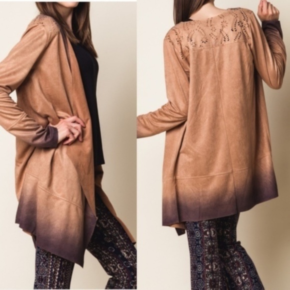 Ombre Suede Cardigan - Picture 2 of 2